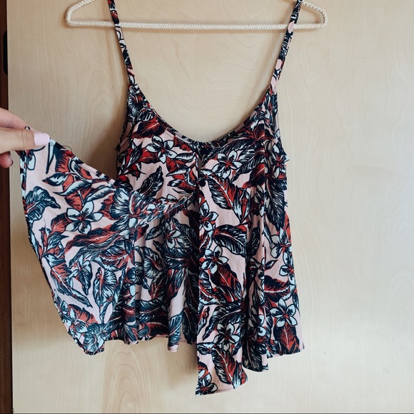 Zara Woman Floral Open Back Tank Top - Picture 3 of 6